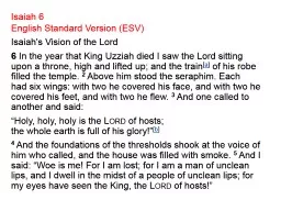Isaiah 6 English Standard Version (ESV)