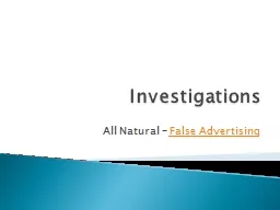 Investigations All Natural –