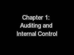 Chapter 1: Auditing and Internal Control