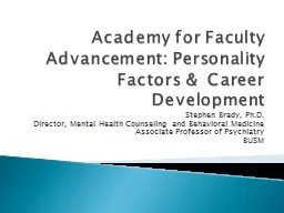 Academy for Faculty  Advancement