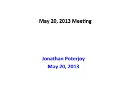 May 20, 2013 Meeting Jonathan