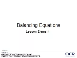 Balancing Equations Lesson