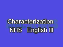Characterization NHS   English III