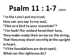 Psalm 11 : 1-7  (NKJV) 1