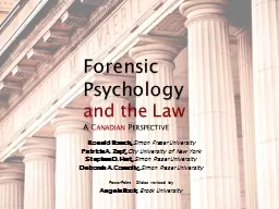 Forensic Psychology  and the Law
