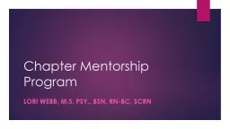 Chapter Mentorship Program