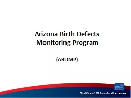 Arizona Birth Defects  Monitoring