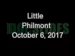 Little  Philmont October 6, 2017