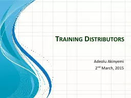 Training Distributors Adeolu Akinyemi