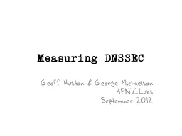 Measuring DNSSEC Geoff  Huston & George