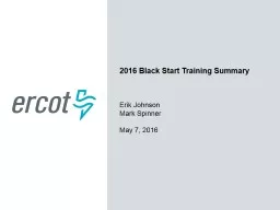 2016 Black Start Training Summary