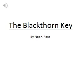 The Blackthorn Key By Noah Ross