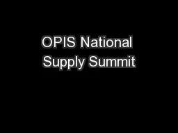 OPIS National Supply Summit