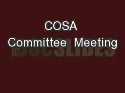COSA Committee  Meeting