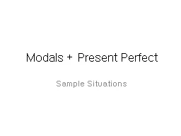 Modals   Present Perfect