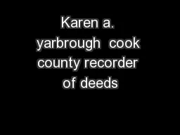 Karen a. yarbrough  cook county recorder of deeds