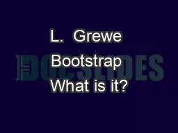 L.  Grewe Bootstrap What is it?