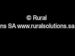 © Rural Solutions SA www.ruralsolutions.sa.gov.au