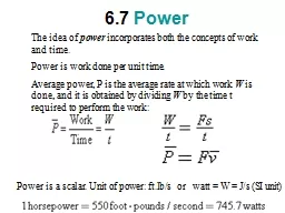 6.7  Power The idea of