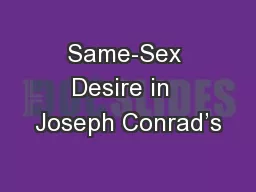 Same-Sex Desire in  Joseph Conrad’s