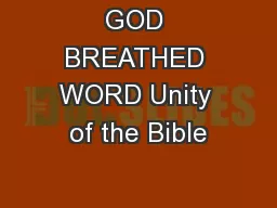 GOD BREATHED WORD Unity of the Bible