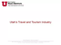 Utah’s Travel and Tourism Industry
