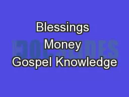 Blessings Money Gospel Knowledge