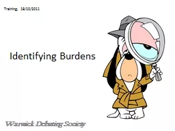 Identifying Burdens Warwick Debating Society