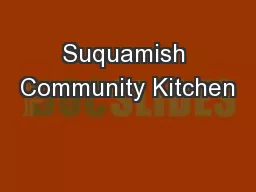 Suquamish Community Kitchen