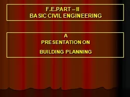 F.E.PART – II	 BASIC CIVIL ENGINEERING