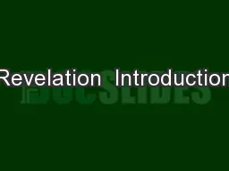 Revelation  Introduction