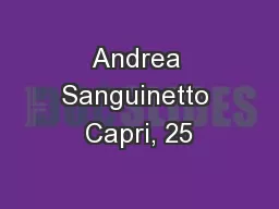 Andrea Sanguinetto Capri, 25