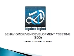 BEHAVIOR DRIVEN  DEVELOPMENT / TESTING