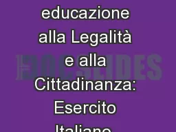 Progetto Interforze di educazione alla Legalità e alla Cittadinanza: Esercito Italiano,
