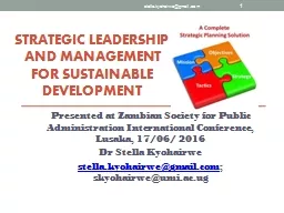 Strategic leadership and management For Sustainable Development