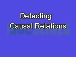 Detecting  Causal Relations