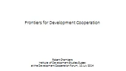 Frontiers for Development Cooperation