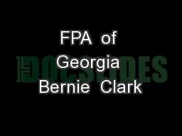 FPA  of Georgia Bernie  Clark