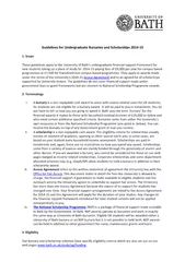 Guidelines for Undergraduate Bursaries and Scholarship