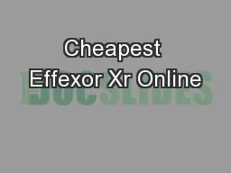 Cheapest Effexor Xr Online