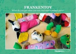 FRANKENTOY What do you get when you mix and match animal parts?