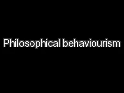 Philosophical behaviourism