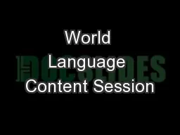 World Language Content Session