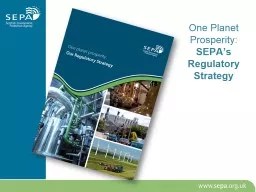 One Planet Prosperity: SEPA’s Regulatory Strategy
