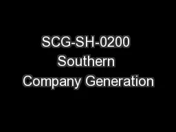 SCG-SH-0200 Southern Company Generation