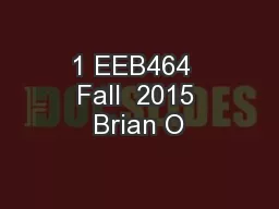 1 EEB464  Fall  2015 Brian O