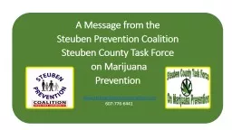 A Message from the  Steuben Prevention Coalition