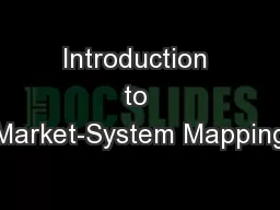Introduction to Market-System Mapping