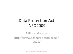 Data  Protection  Act INFO2009
