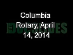 Columbia Rotary, April 14, 2014